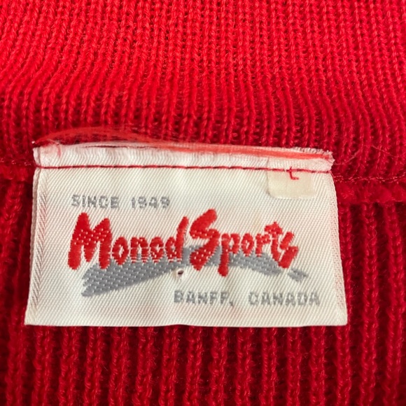 Vintage 80s Monod Sports - Half Zip Anorak Pocket - Wool Blend Sweater - Size L - Picture 9 of 11